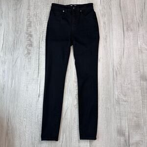 Madewell Black Skinny Stretch Jeans Women's 25 High Rise Slim Fit Curvy Casual